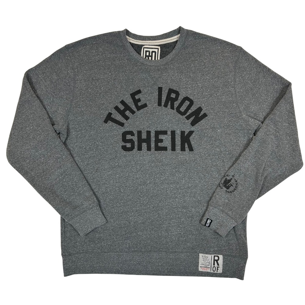 Roots of Fight The Iron Sheik Mens XL Gray Graphic Crewneck Sweatshirt RN153015